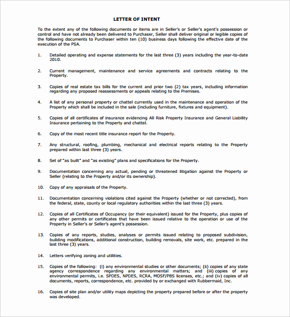 Real Estate Letter Of Intent Best Of 11 Real Estate Letter Of Intent Templates Pdf Doc