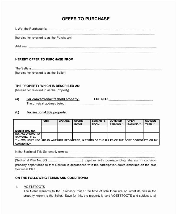 Real Estate Offer form Lovely Sample Purchase form 17 Free Documents In Pdf