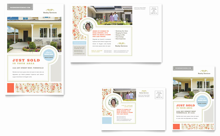 Real Estate Postcard Templates Lovely Real Estate Home for Sale Postcard Template Word &amp; Publisher