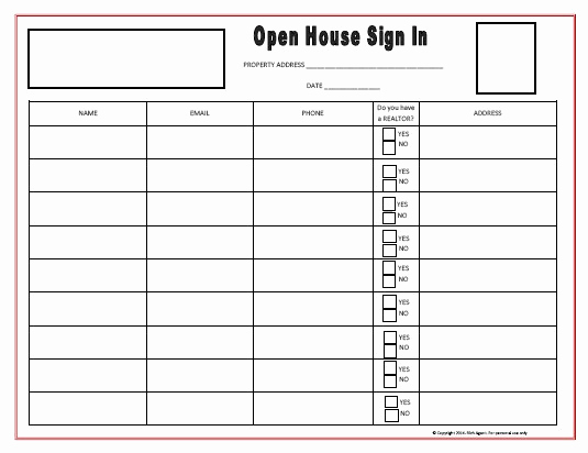 Real Estate Sign In Sheet Best Of Open House Sign In Sheet Red by Richagent On Etsy