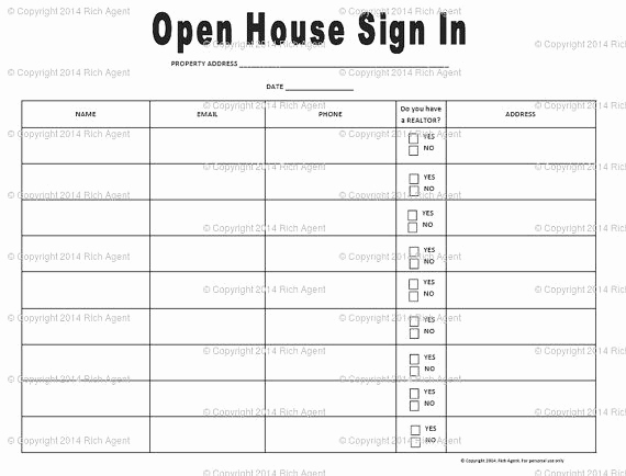 Real Estate Sign In Sheet Inspirational Open House Sign In Sheet tools for Real Estate Agents