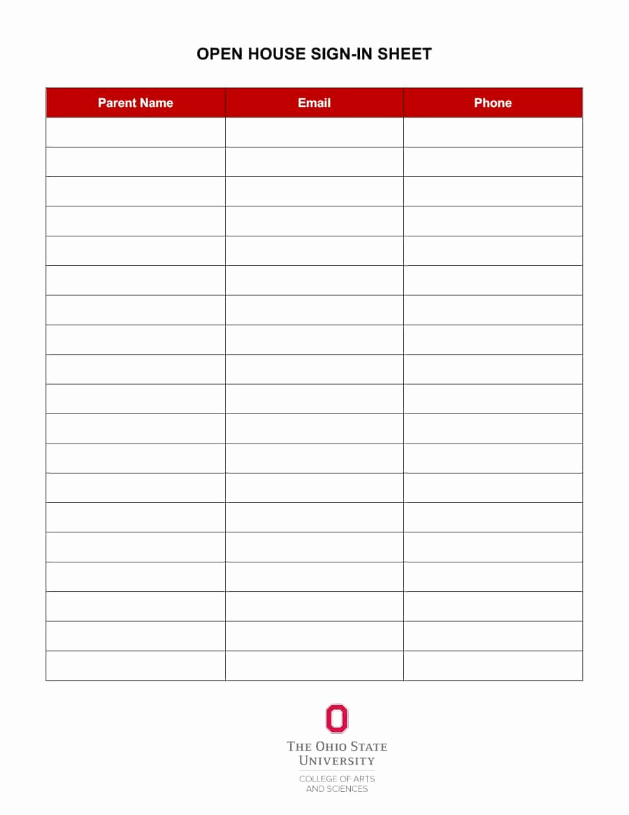 Real Estate Sign In Sheet Lovely 30 Open House Sign In Sheet [pdf Word Excel] for Real
