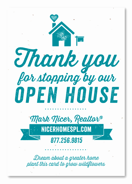 Real Estate Thank You Notes Inspirational Green Eco Friendly Open House Realtors Thank You Cards On