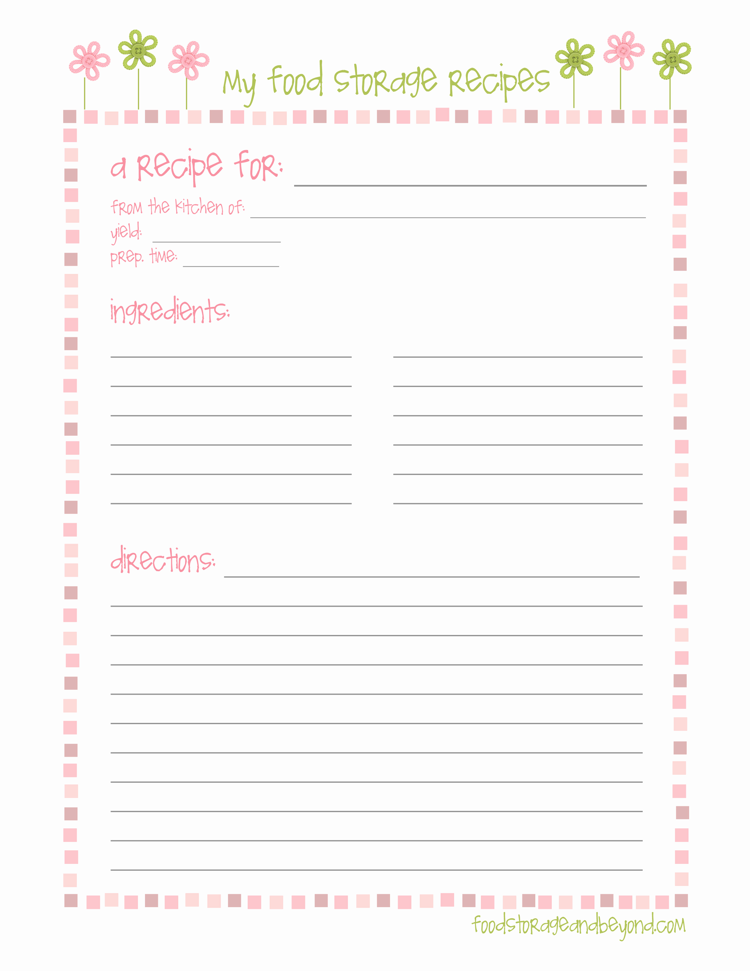 Recipe Card Templates for Word Awesome Recipe Cards – Food Storage and Beyond