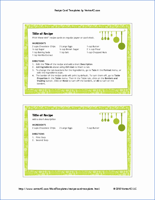 Recipe Card Templates for Word Inspirational Free Printable Recipe Card Template for Word