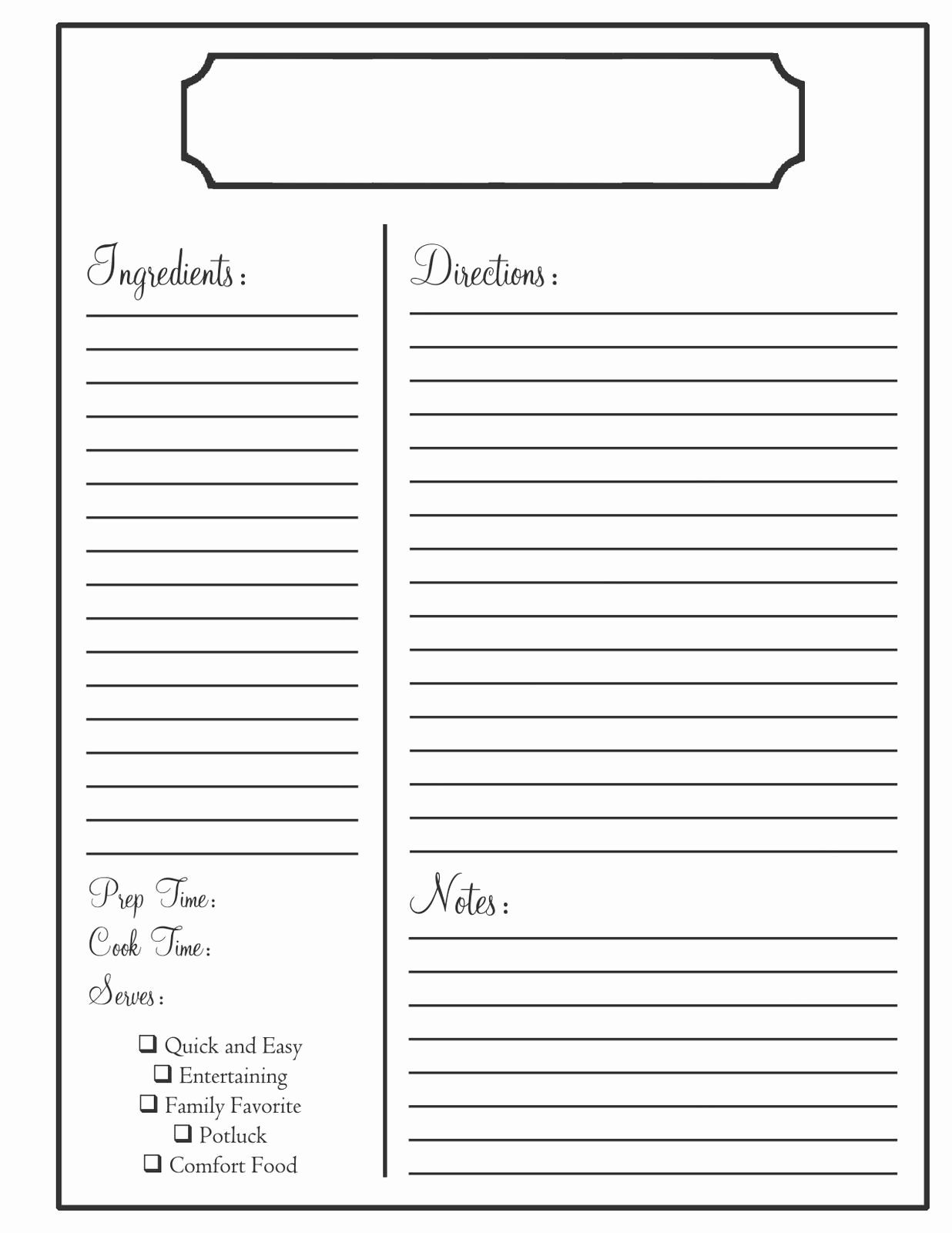 Recipe Template for Word Fresh Home Need to Know
