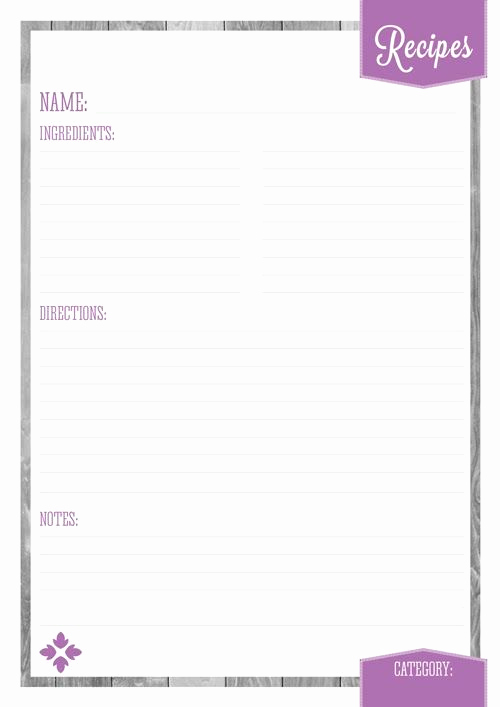 Recipe Template for Word Unique Home organizer Recipe Pagesyou May Also Like