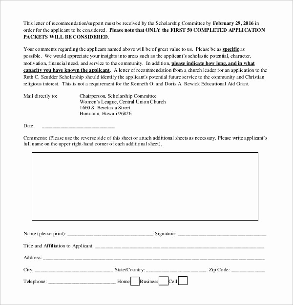 Recommendation Letter for Student Scholarship Best Of 30 Sample Letters Of Re Mendation for Scholarship Pdf