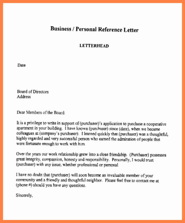 Reference Letter for Apartment Unique 4 Re Mendation Letter for A Pany Template