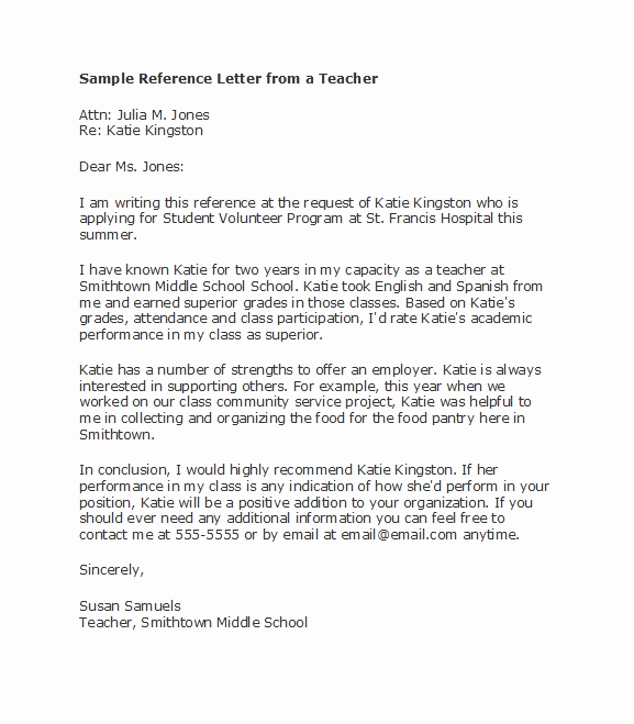 Reference Letter for Teaching Awesome 50 Amazing Re Mendation Letters for Student From Teacher