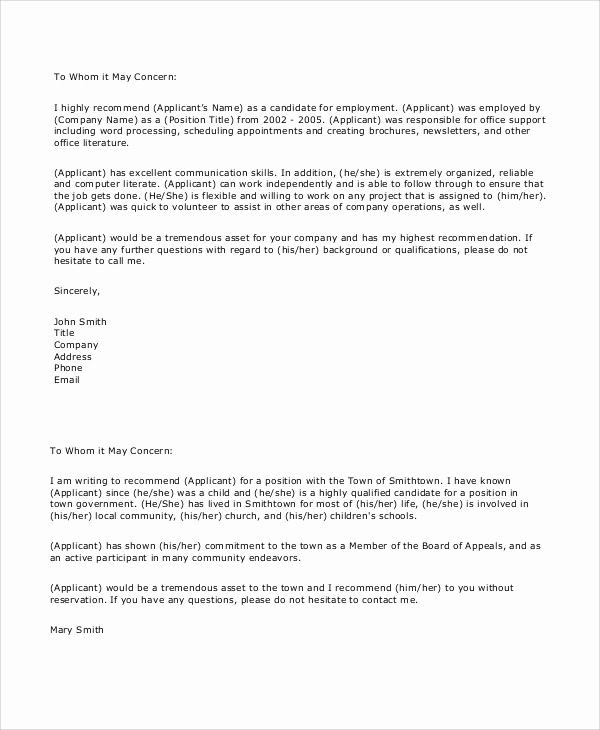 Reference Letters for Employee Inspirational Sample Employee Reference Letter 5 Documents In Pdf Word
