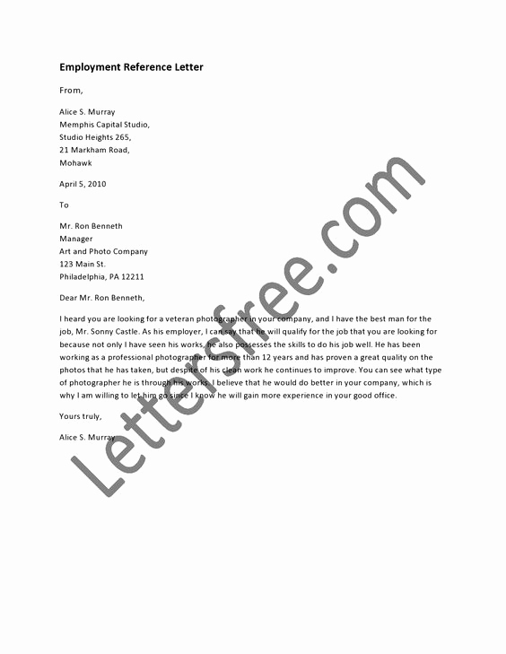 Reference Letters From Employer Unique A Reference Letter is A Professional Letter Written by A