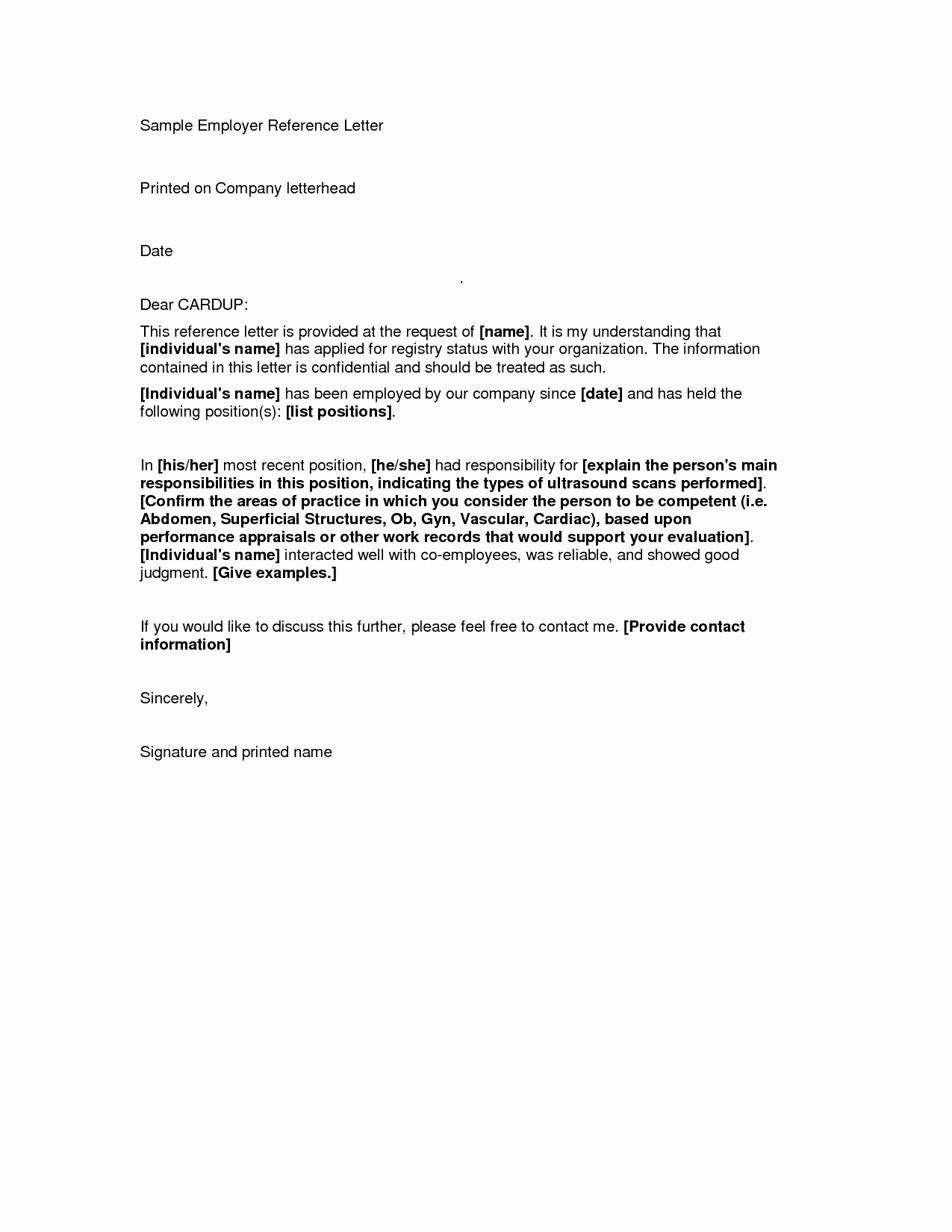 References Letter From Employer Unique Re Mendation Letter From Supervisor