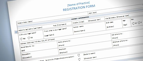 Registration form Template Word Awesome Patient Registration form Template for Word 2013