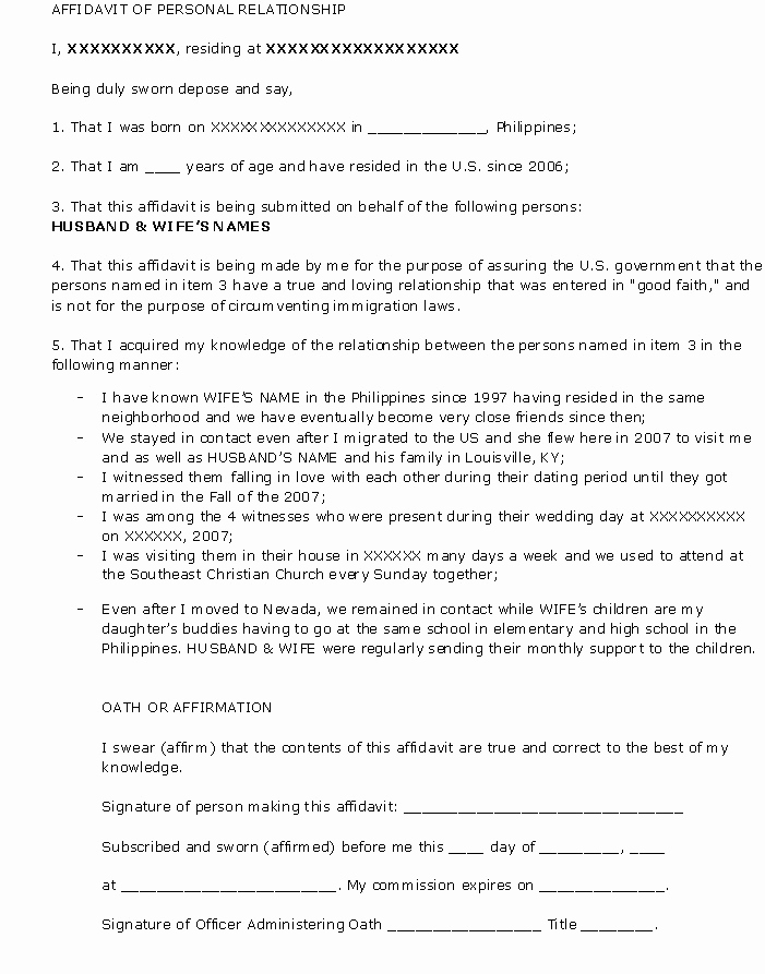 Relationship Support Letters Immigration New 11 Sample Relationship Letter for Immigration