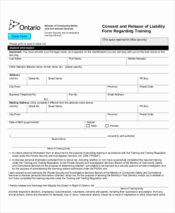 Release Of Liability form Pdf Unique 9 Free Release Of Liability form Samples