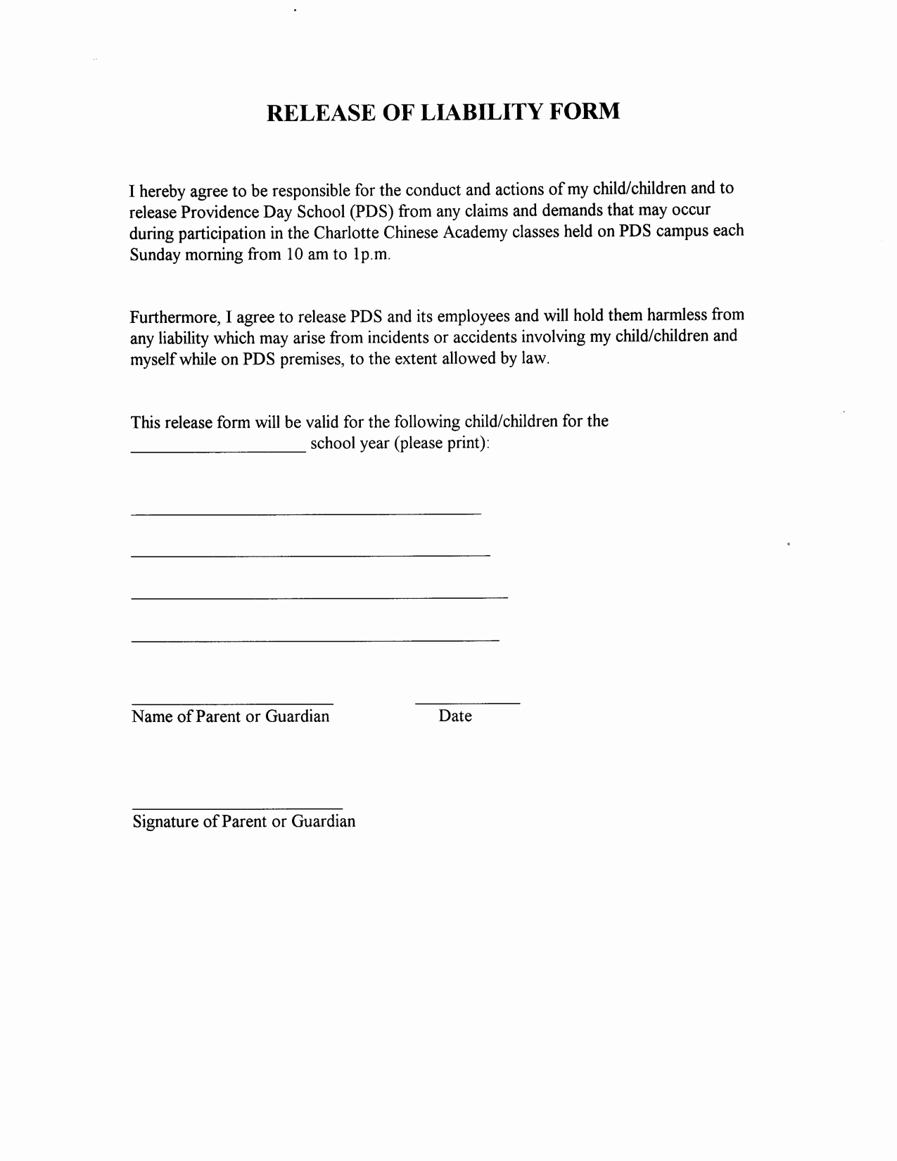 Release Of Liability form Template Lovely Liability Release form Template In Images Release Of