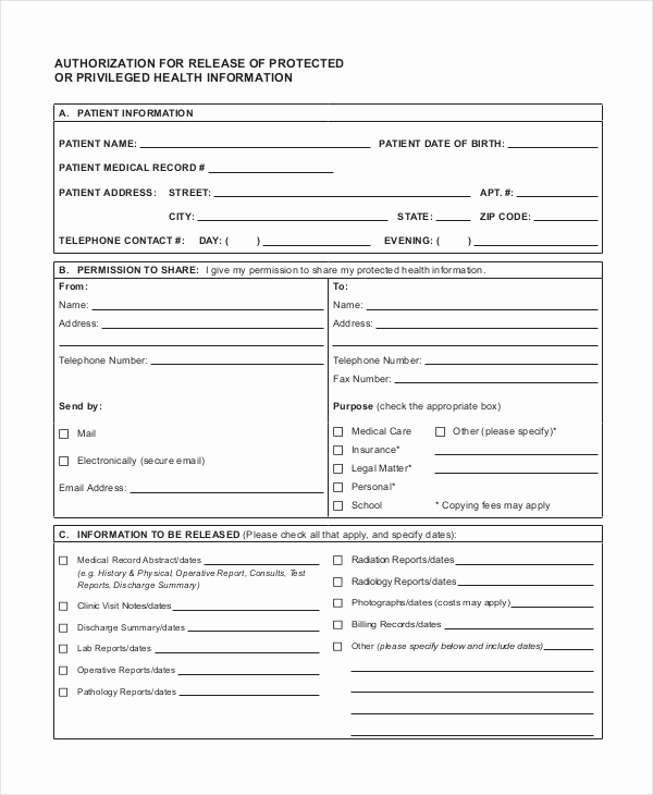 Release Of Medical Information form New Sample General Release forms 11 Free Documents In Pdf Doc