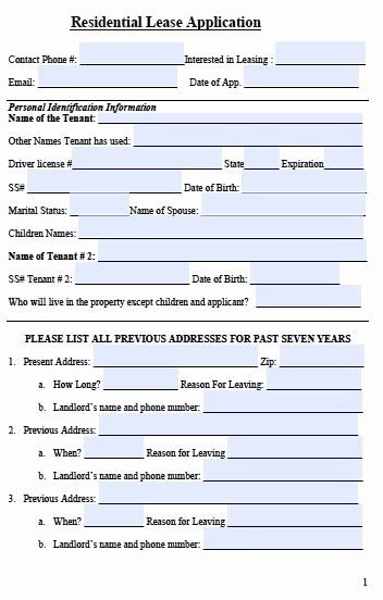 Rent Application form Pdf Awesome Printable Sample Rental Application Template form