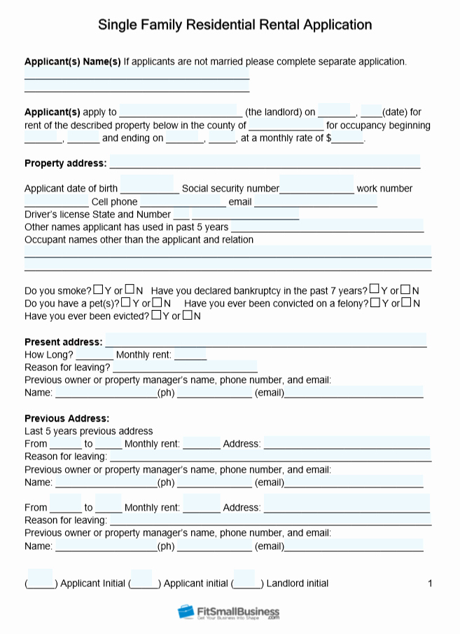 Rent Application form Pdf Unique Rental Application form [ Free Templates]