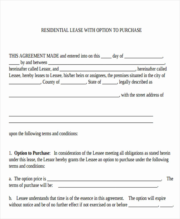 Rent to Own Agreement Template Inspirational 19 Printable Lease Agreement Templates Word Pdf Pages