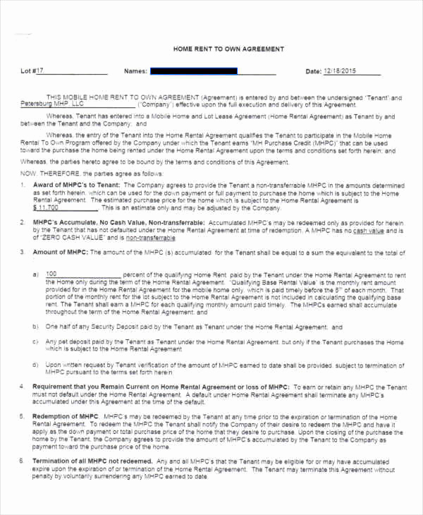 Rent to Own Contracts Templates Lovely 8 Rent to Own Contract Samples &amp; Templates Pdf Google Docs