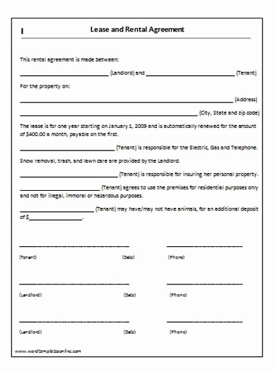 Rental Agreement Template Free Lovely House Lease Agreement Template