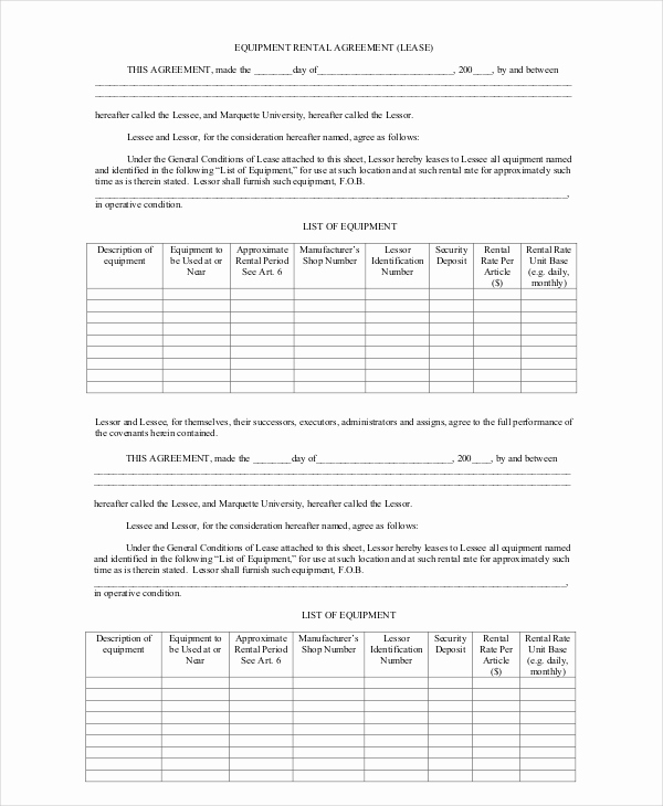 Rental Agreement Template Free Unique 12 Blank Rental Agreement Templates – Free Sample