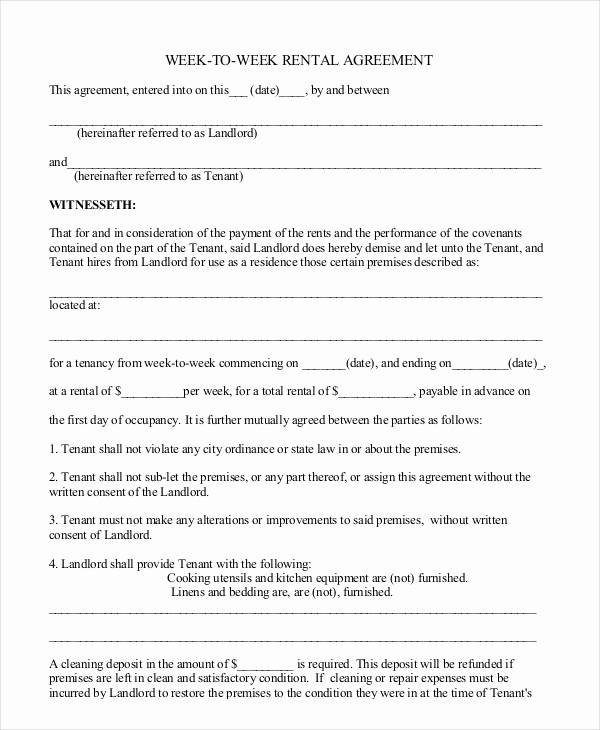 Rental Agreement Template Free Unique Free Rental Agreement Template 20 Free Word Pdf