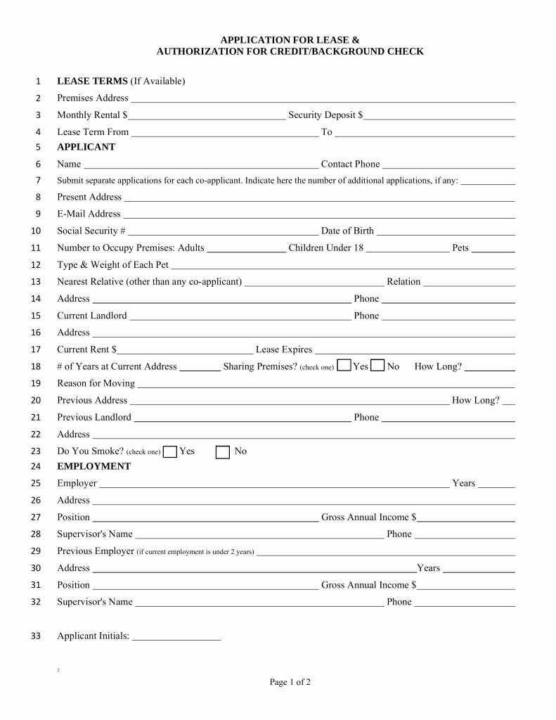 Rental Application form Doc Elegant Free Illinois Rental Application form Pdf