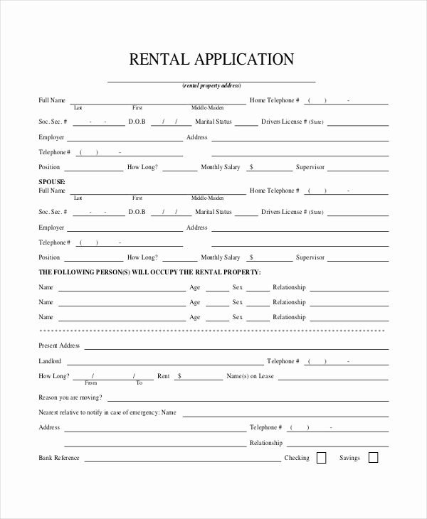 Rental Application form Doc Fresh Rental Application form 10 Free Documents In Pdf Doc