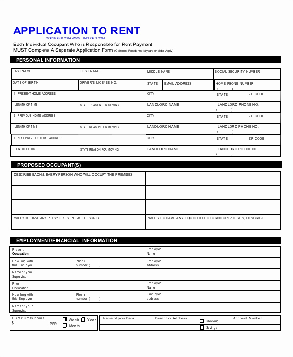 Rental Application form Doc Unique Rental Application form 10 Free Documents In Pdf Doc