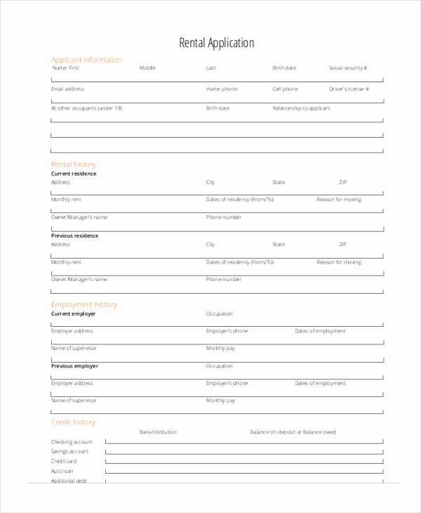 Rental Application form Pdf Elegant 7 Apartment Rental Application form Free Sample