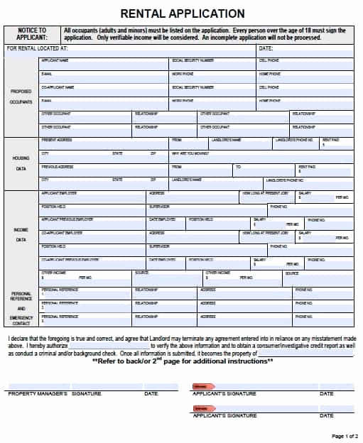 Rental Application form Pdf Luxury Free Hawaii Rental Application form – Pdf Template