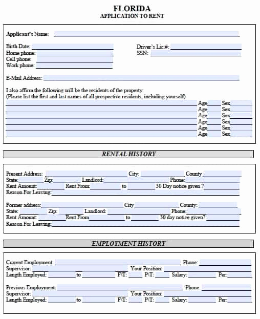Rental Application form Pdf New Free Florida Rental Application – Pdf Template