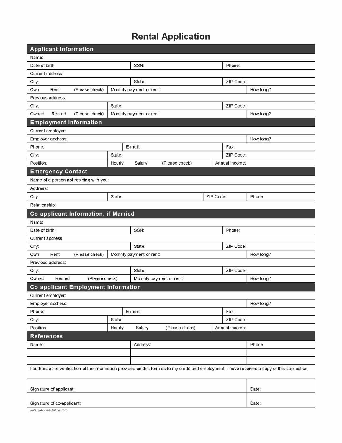 Rental Application form Pdf Unique Pdf Type Fillable Rental Application