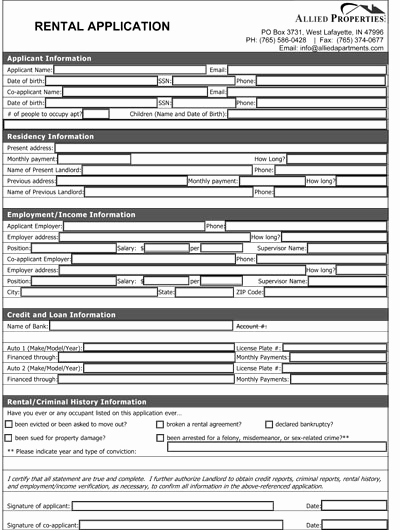 Rental Application forms Pdf Best Of Rental Application form Pdf