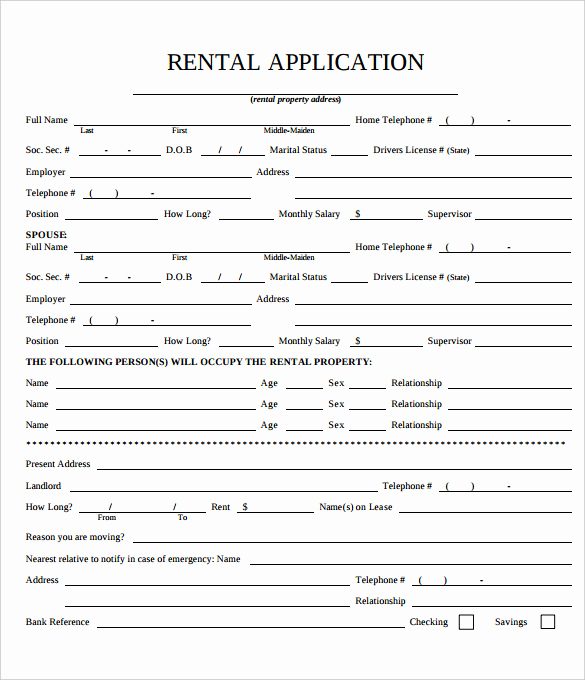 Rental Application forms Pdf Unique Rental Application – 18 Free Word Pdf Documents Download