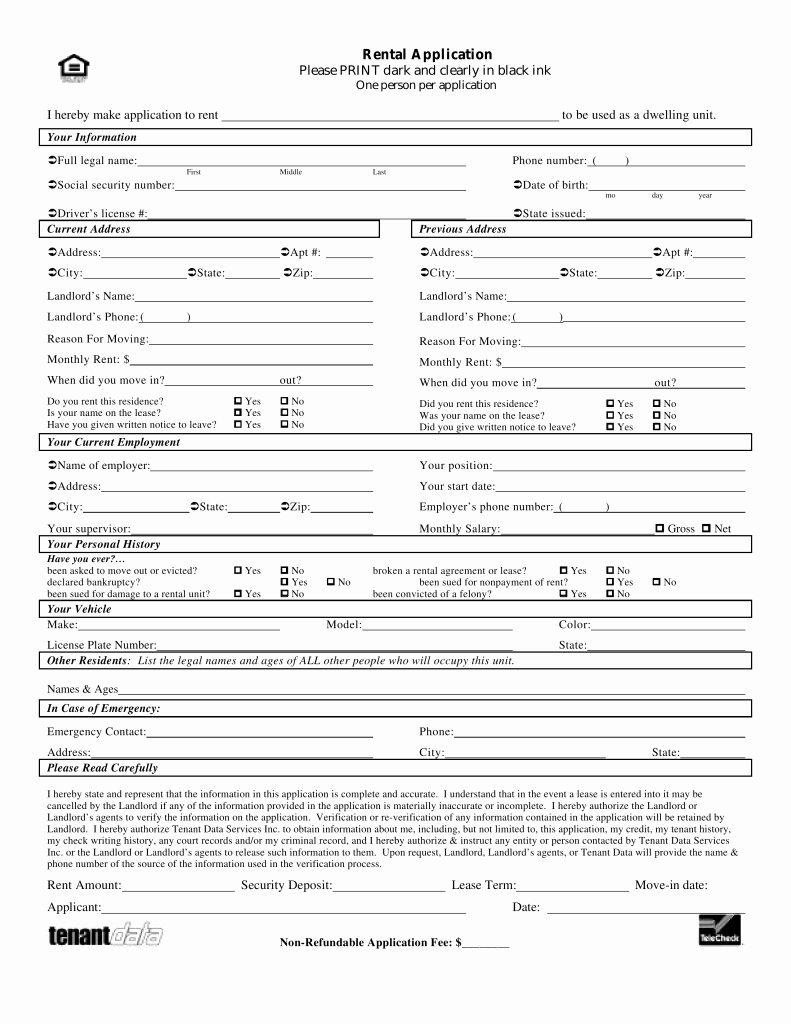 Rental Application Pdf Fillable Elegant Free Minnesota Rental Application form Pdf