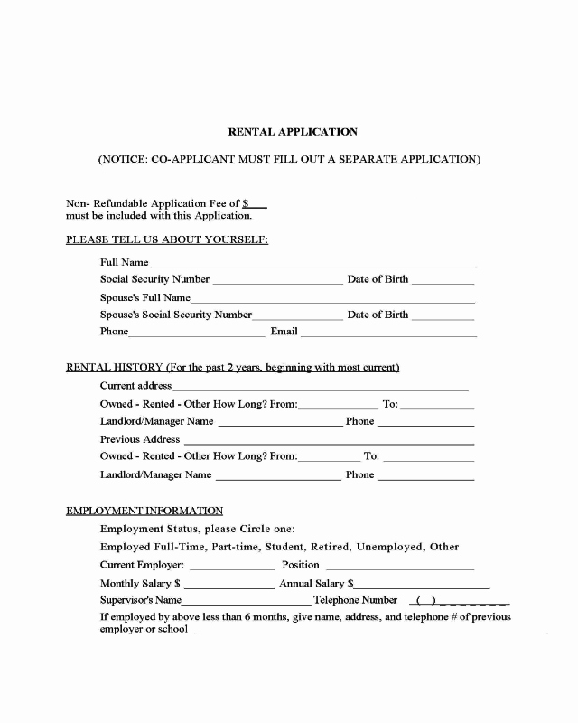 Rental Application Pdf Fillable Luxury Mississippi Standard Rental Application Edit Fill Sign