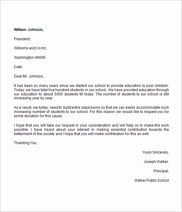 Request for Donations Letter Inspirational Donation Request Letter 8 Free Download for Word