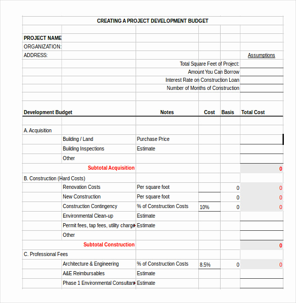 Residential Construction Budget Template Excel Beautiful 12 Construction Bud Templates Doc Pdf Excel