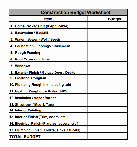 Residential Construction Budget Template Excel Fresh 11 Construction Bud Samples Word Pdf Excel