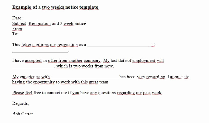 Resignation Letter 2 Week Notice Luxury 40 Two Weeks Notice Letters &amp; Resignation Letter Templates