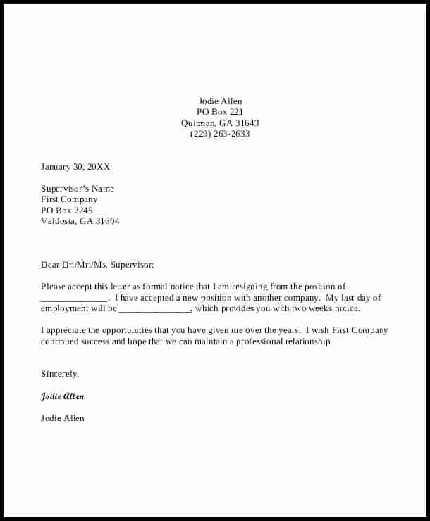 Resignation Letter Personal Reasons Elegant Employment Resignation Letter
