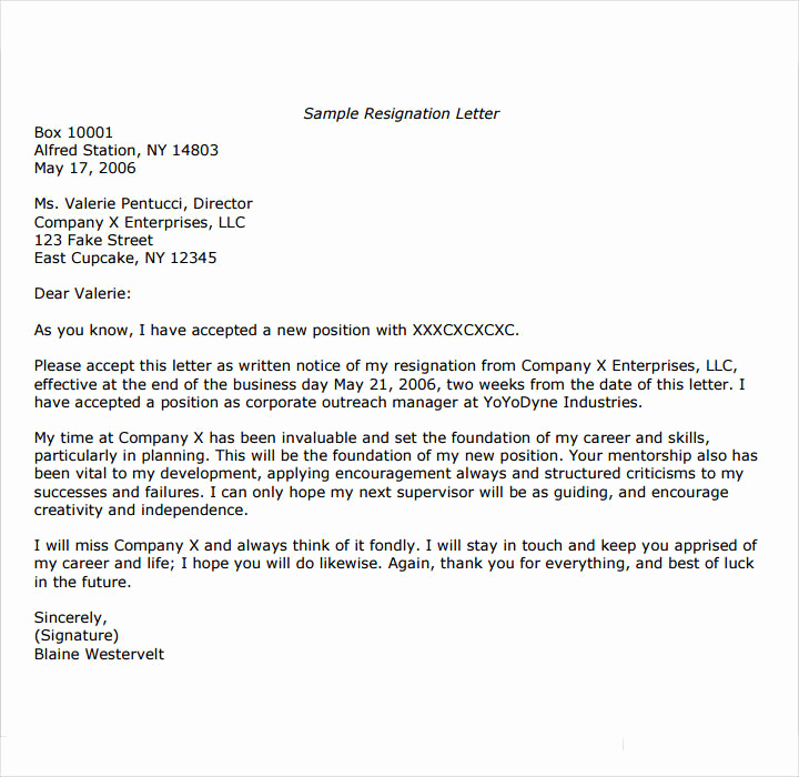 Resignation Letter Short Notice Best Of 9 Short Notice Resignation Letters Free Pdf Doc format