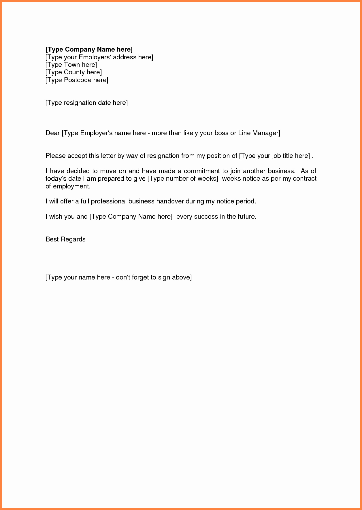 Resignation Letter Short Notice Lovely 8 Short Resignation Letter Weeks Notice