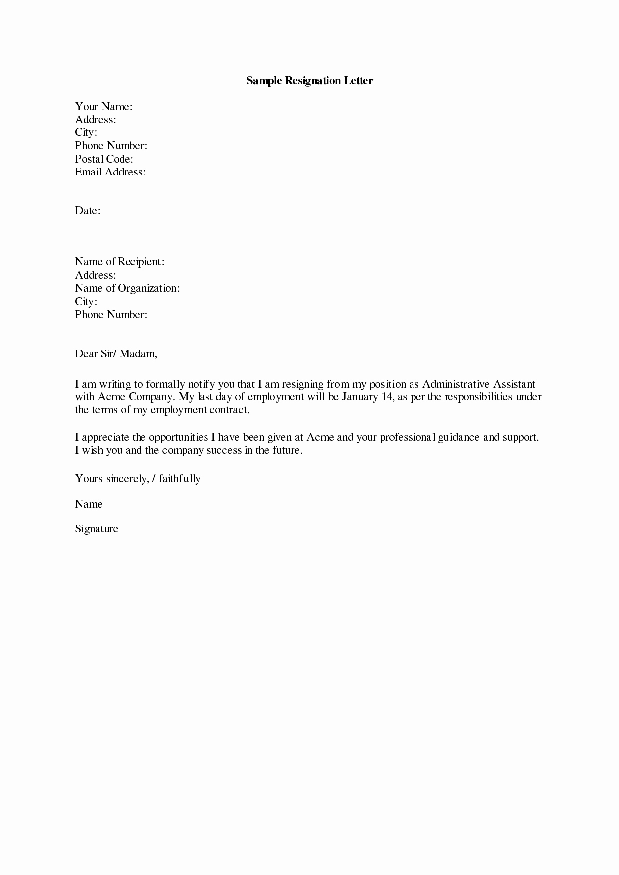 Resignation Letter Template Free Beautiful Dos and Don Ts for A Resignation Letter