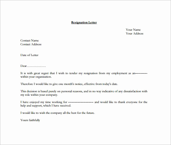 Resignation Letter Template Free Lovely Best 25 Sample Of Resignation Letter Ideas On Pinterest