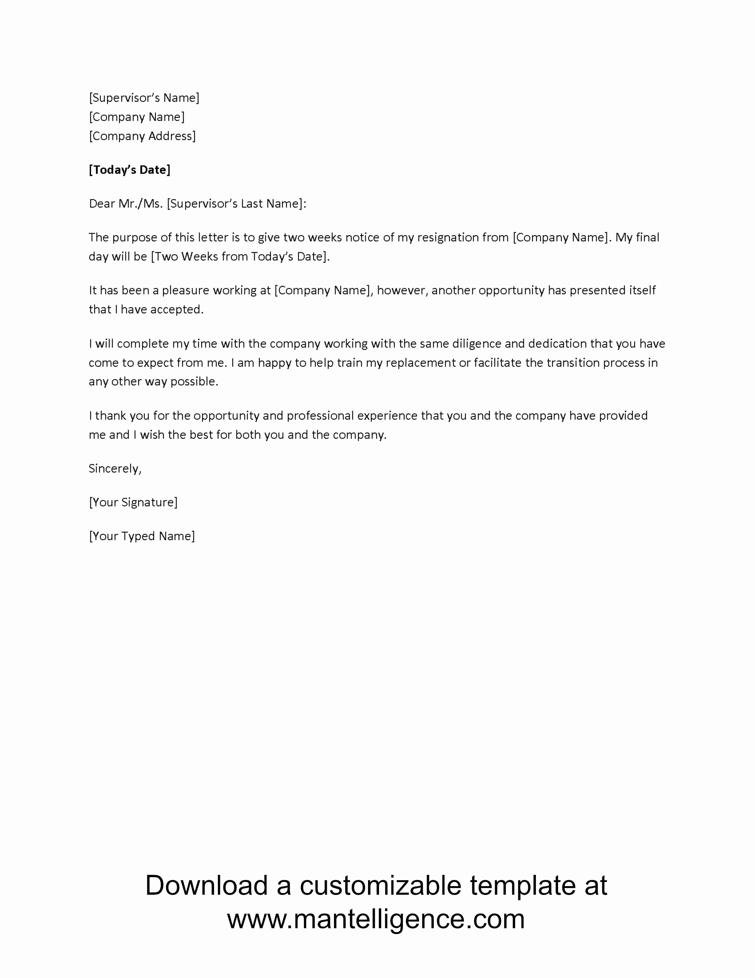 Resignation Letter Two Weeks Notice Inspirational 3 Highly Professional Two Weeks Notice Letter Templates